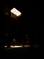 woman worshiping mosque light prayer