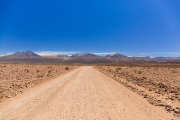 endless roads in Atacama desert