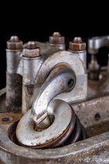 The valves of an internal combustion engine in a speedway motorcycle. Timing system in a single-cylinder engine running on ethanol.