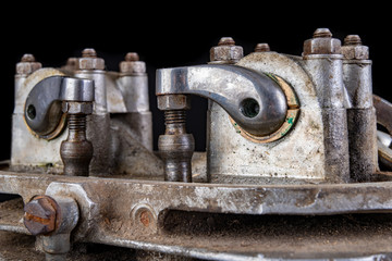 Internal combustion engine tappets in a speedway motorcycle. Timing system in a single-cylinder engine running on ethanol.