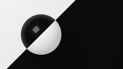 blakc andwhite minimal design sphere 3d illustration