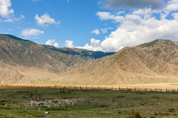Summer View of Altai, Russia. Altai Republic is one of Russia's ethnic republics.
