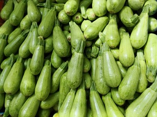 cucumbers on market stall