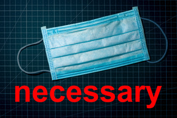 mask on background with slogan