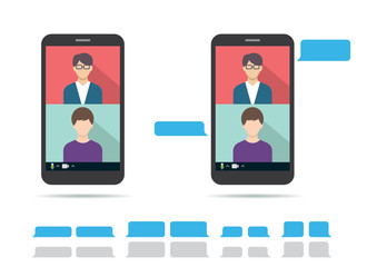 Work team doing videoconference. Friends connecting in quarantine.