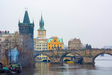 Carl's bridge in Prague, Czechia, 