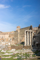 Obraz premium Forum of Nerva (in italian Foro di Cesare) and Tempio di Marte Ultore Rome Italy