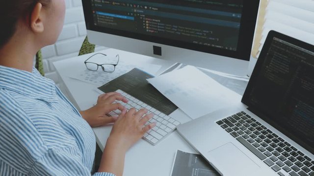 Developing programmer Development Website design and coding technologies working at home