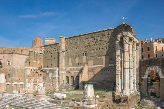 
Forum of Nerva (in italian Foro di Cesare) and Tempio di Marte Ultore Rome Italy