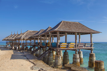 The beautiful ocean coast of Gili Trawangan island, Bali, Indonesia.
