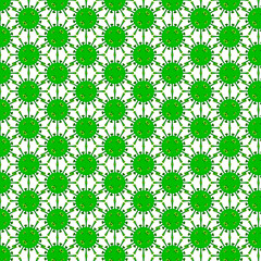 Green virus seamless pattern on transparent background