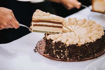 photo of a homemade coffee cake with chocolate