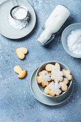 Homemade cookie with powdered sugar