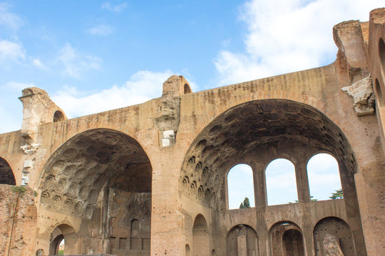 Basilica of Maxentius and Constantine (in italian Basilica di Massenzio also known as Basilica Nova) Rome Italy
