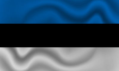 Obraz premium national flag of Estonia on wavy cotton fabric. Realistic vector illustration.