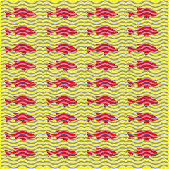 seamless fish pattern with colorful stripes