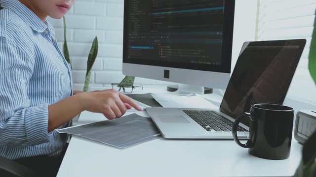 Developing programmer Development Website design and coding technologies working at home