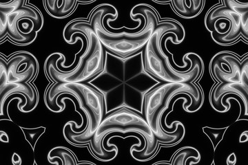 abstract banner fractal in black and white