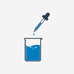 Chemical Beaker and Pipette Icon. Editable Vector EPS Symbol Illustration.