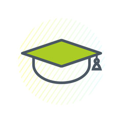 Graduation Cap, Hat line icon. Editable Vector EPS Symbol Illustration.