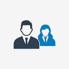 Employee Team Icon with businessman group sign. Editable Vector EPS Symbol Illustration.