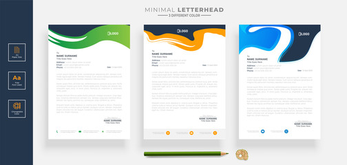 Simple creative modern letterhead templates design for your project design, Vector illustration.