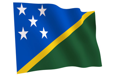 Flag of Solomon Islands waving in the wind