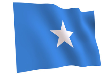 Flag of Somalia waving in the wind