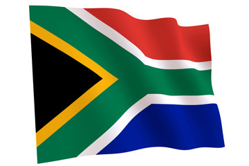 Flag of South Africa waving in the wind