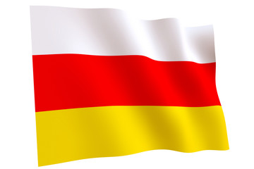 Flag of South Ossetia waving in the wind