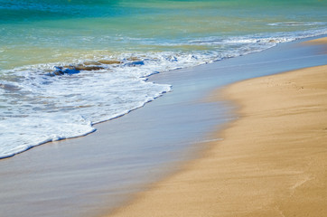 Summer panorama of Empuriabrava beach in Costa Brava, Catalonia, Spain