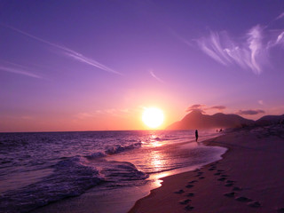 Sunset on the Itaipuaçu beach