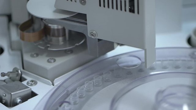 Closeup of Electronic automatic medical test equipment at Medical laboratory