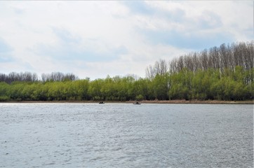 Cloudy weather on the river