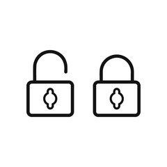 Lock and unlock icon flat vector design