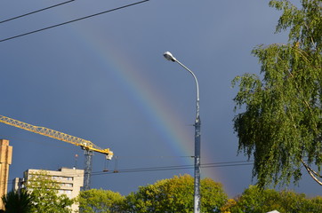 Rainbow in City Panorama