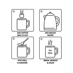Instruction for brewing coffee from a bag
