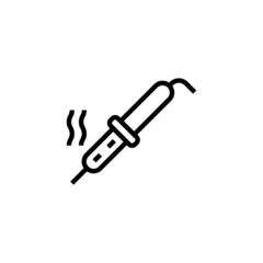 Solder vector icon in linear, outline icon isolated on white background