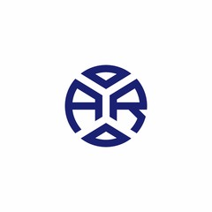AR monogram logo with abstract shapes in modern style
