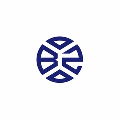 BZ monogram logo with abstract shapes in modern style
