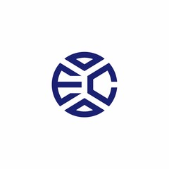 EC monogram logo with abstract shapes in modern style