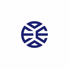 EE monogram logo with abstract shapes in modern style