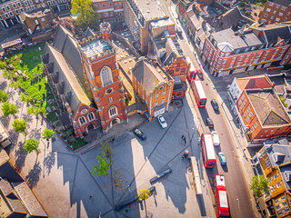 Aerial view of Acton town in suburb in the morning, UK
