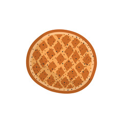 Traditional Turkish Ramadan Pita - Pide. Ramadan bread. Isolated vector.