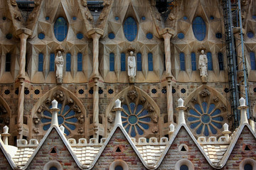 Details of Basílica de la Sagrada Família (Basilica of the Sacred Family) - famous architecture...