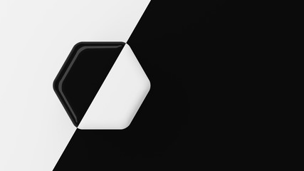 blakc and white minimal design hexagon 3d illustration