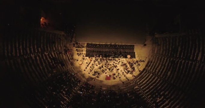 Night  view of the Aspendos ancient Roman theater