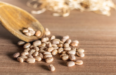 Beans on a Wooden Background, Beans on the table