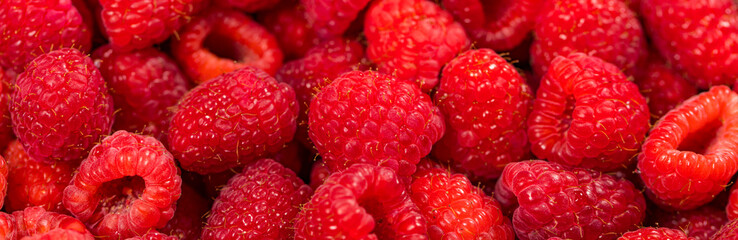 Fresh Raspberry Background. Selective focus.