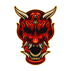 oni japanese devil mask vector illustration isolated